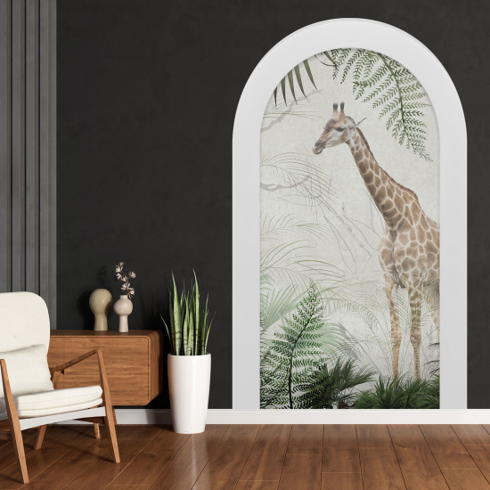 Adesivo Murale - Illusione ottica - Arco - Giraffa