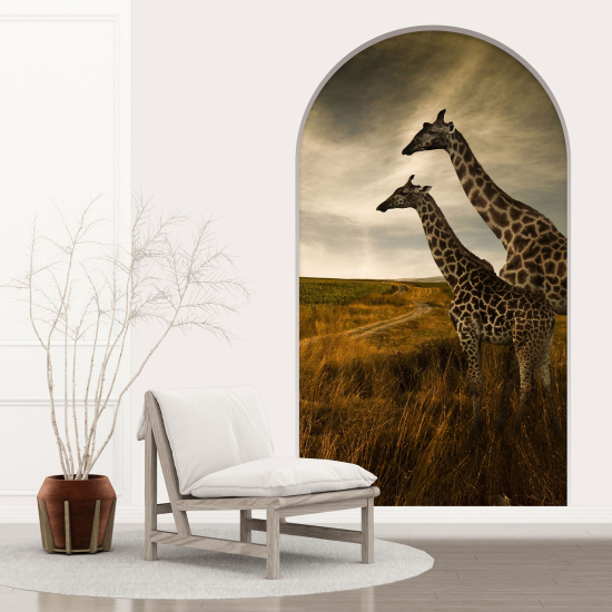 Adesivo Murale - Illusione ottica - Arco - Giraffe