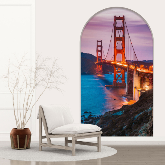 Adesivo Murale - Illusione ottica - Arco - Golden Gate