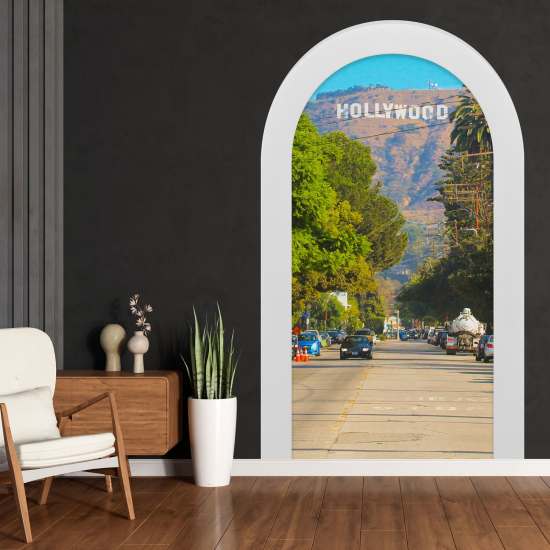 Adesivo Murale - Illusione ottica - Arco - Hollywood