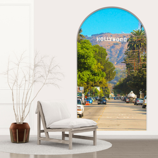 Adesivo Murale - Illusione ottica - Arco - Hollywood