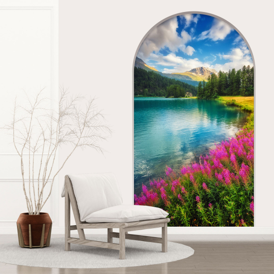 Adesivo Murale - Illusione ottica - Arco - Lago
