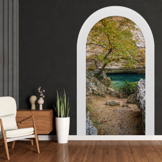 Adesivo Murale - Illusione ottica - Arco - Paesaggio