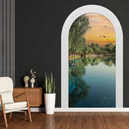 Adesivo Murale - Illusione ottica - Arco - Paesaggio