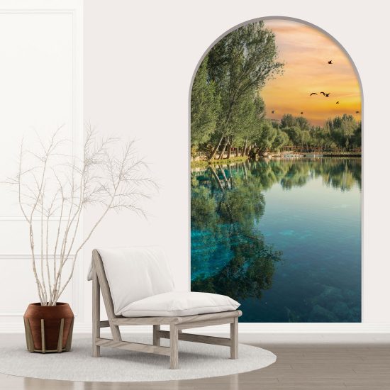 Adesivo Murale - Illusione ottica - Arco - Paesaggio