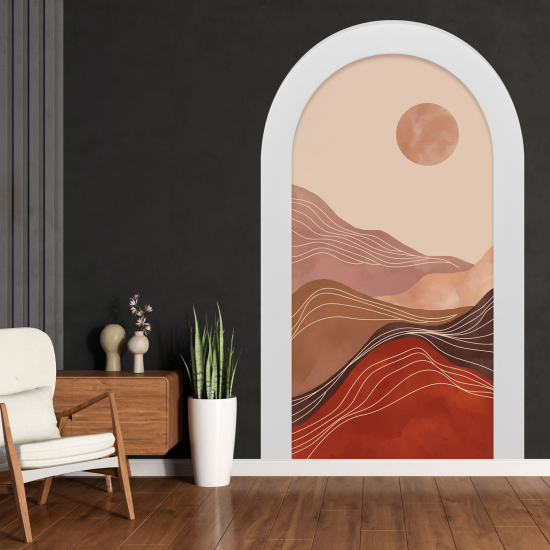 Adesivo Murale - Illusione ottica - Arco - Paesaggio Boho