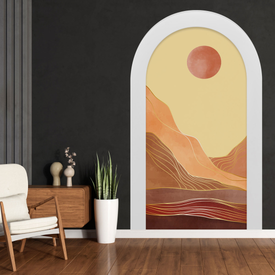 Adesivo Murale - Illusione ottica - Arco - Paesaggio Boho
