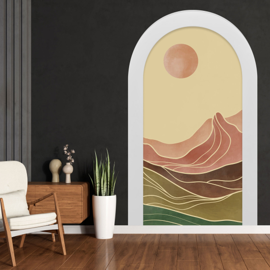 Adesivo Murale - Illusione ottica - Arco - Paesaggio Boho