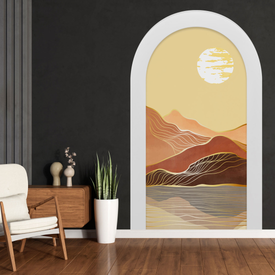 Adesivo Murale - Illusione ottica - Arco - Paesaggio Boho