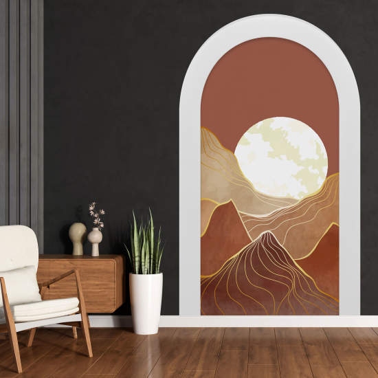 Adesivo Murale - Illusione ottica - Arco - Paesaggio Boho