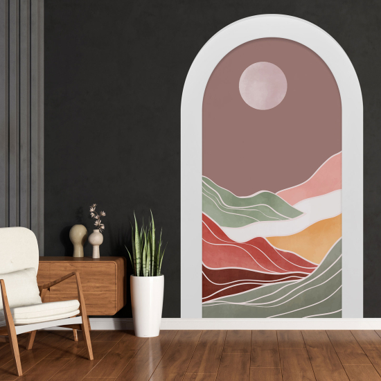 Adesivo Murale - Illusione ottica - Arco - Paesaggio Boho