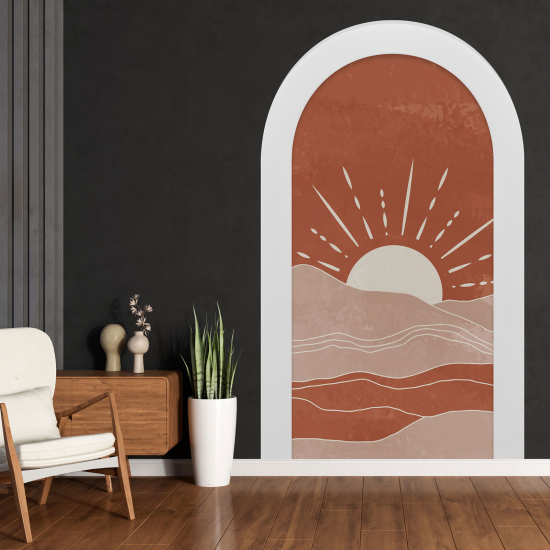 Adesivo Murale - Illusione ottica - Arco - Paesaggio Boho
