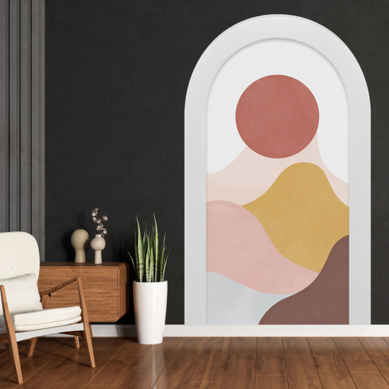 Adesivo Murale - Illusione ottica - Arco - Paesaggio Boho