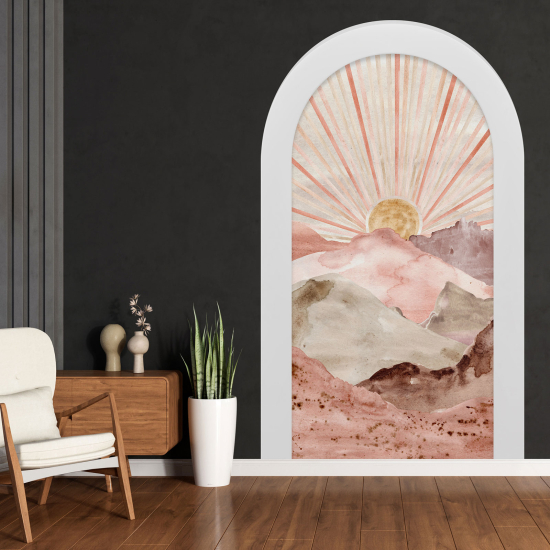Adesivo Murale - Illusione ottica - Arco - Paesaggio Boho