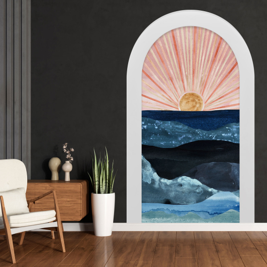 Adesivo Murale - Illusione ottica - Arco - Paesaggio Boho