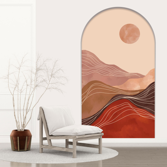 Adesivo Murale - Illusione ottica - Arco - Paesaggio Boho