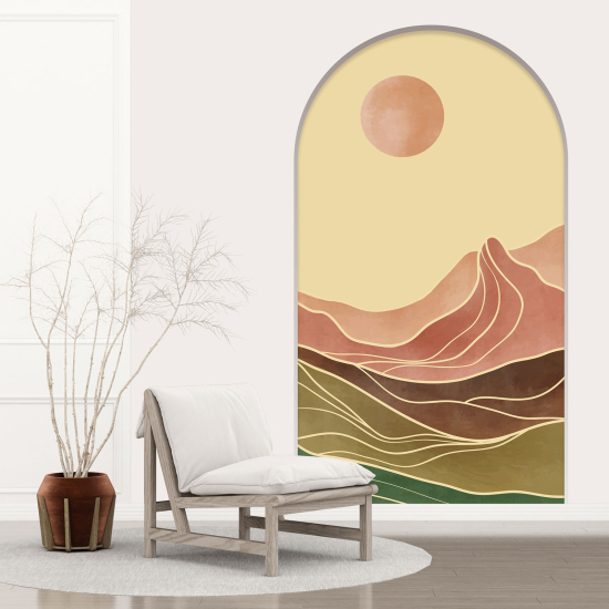 Adesivo Murale - Illusione ottica - Arco - Paesaggio Boho