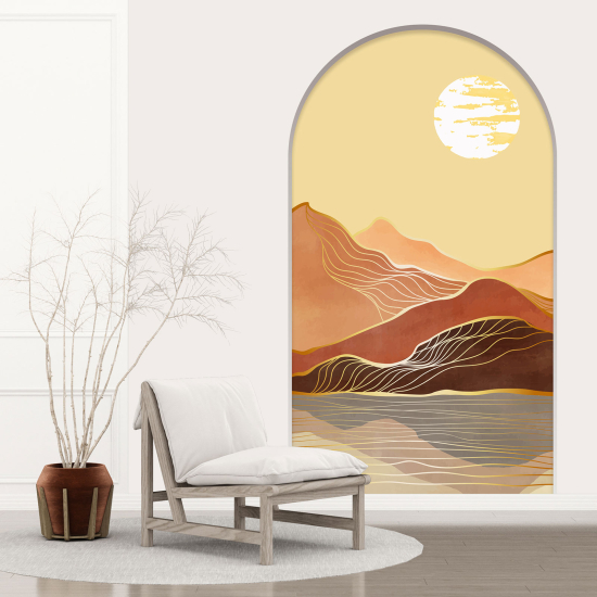 Adesivo Murale - Illusione ottica - Arco - Paesaggio Boho