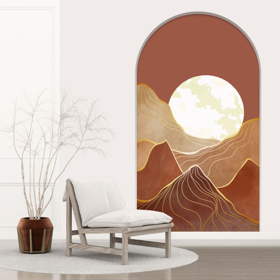 Adesivo Murale - Illusione ottica - Arco - Paesaggio Boho