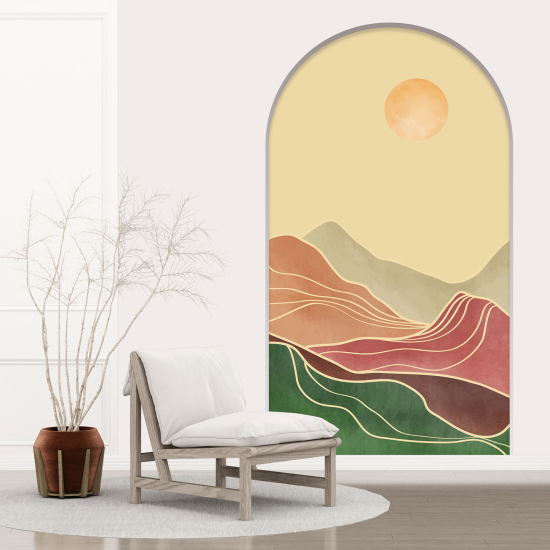 Adesivo Murale - Illusione ottica - Arco - Paesaggio Boho