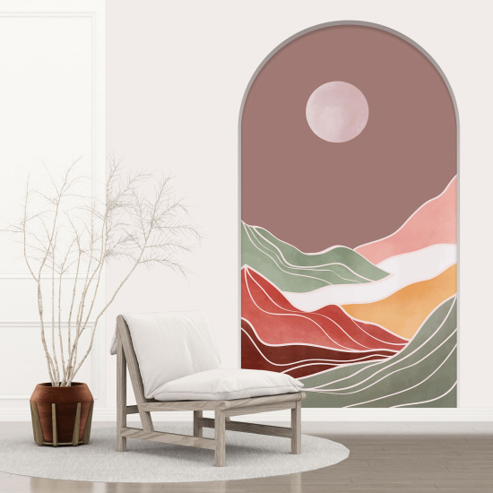 Adesivo Murale - Illusione ottica - Arco - Paesaggio Boho