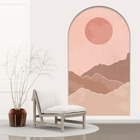 Adesivo Murale - Illusione ottica - Arco - Paesaggio Boho