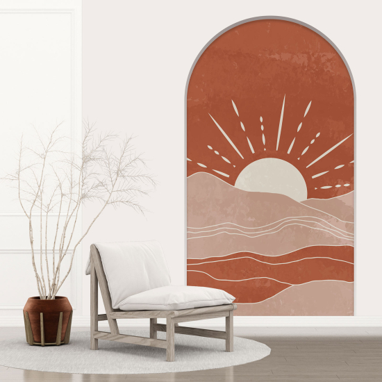 Adesivo Murale - Illusione ottica - Arco - Paesaggio Boho