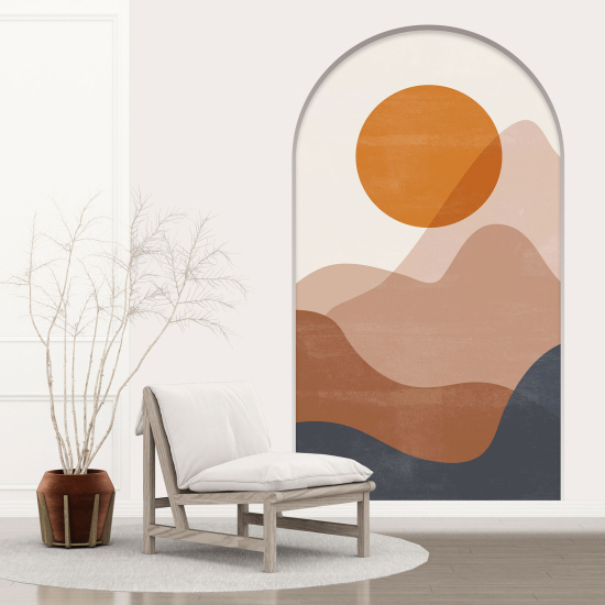 Adesivo Murale - Illusione ottica - Arco - Paesaggio Boho