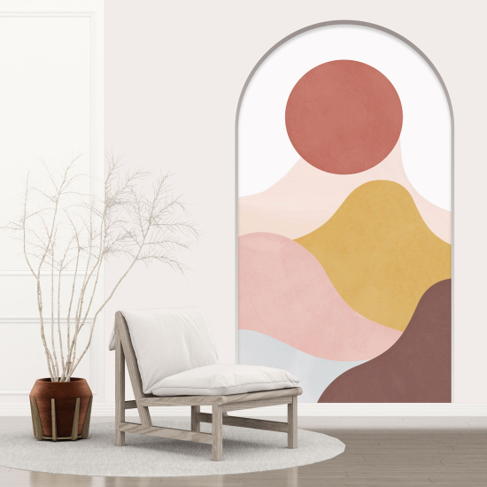 Adesivo Murale - Illusione ottica - Arco - Paesaggio Boho