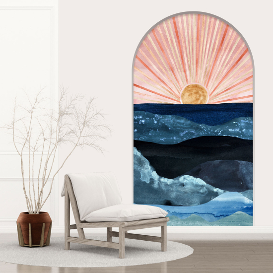 Adesivo Murale - Illusione ottica - Arco - Paesaggio Boho