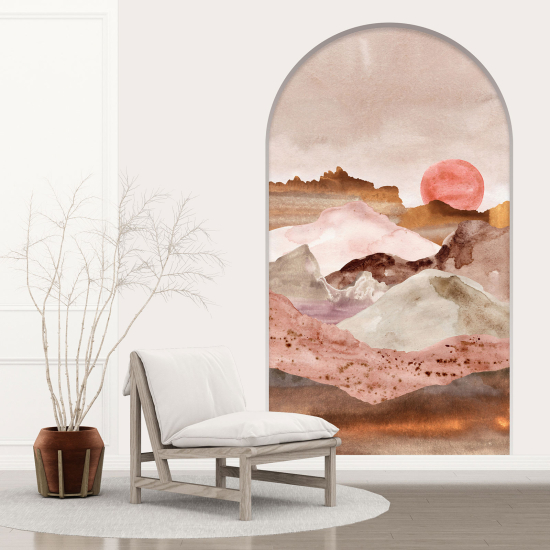 Adesivo Murale - Illusione ottica - Arco - Paesaggio Boho