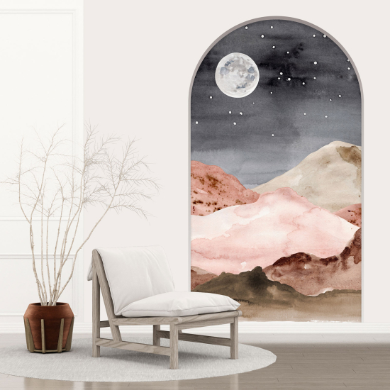 Adesivo Murale - Illusione ottica - Arco - Paesaggio Boho
