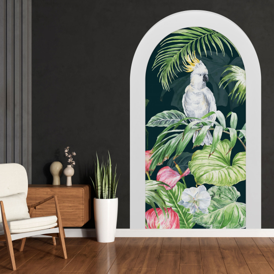 Adesivo Murale - Illusione ottica - Arco - Pappagallo