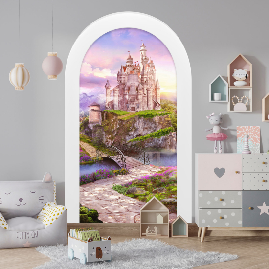 Adesivo Murale - Illusione ottica - Arco per Bambini - Castello