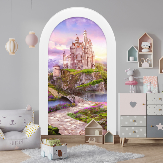 Adesivo Murale - Illusione ottica - Arco per Bambini - Castello Incantato