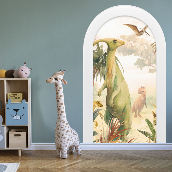 Adesivo Murale - Illusione ottica - Arco per Bambini - Dinosauri