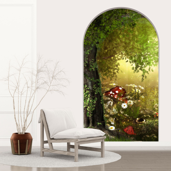 Adesivo Murale - Illusione ottica - Arco per Bambini - Foresta