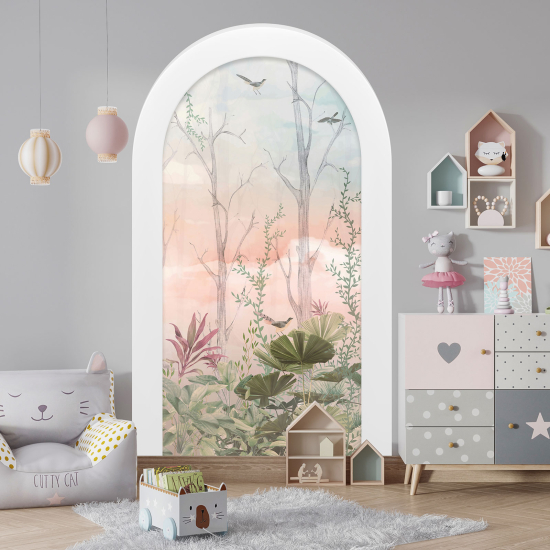Adesivo Murale - Illusione ottica - Arco per Bambini - Foresta Incantata