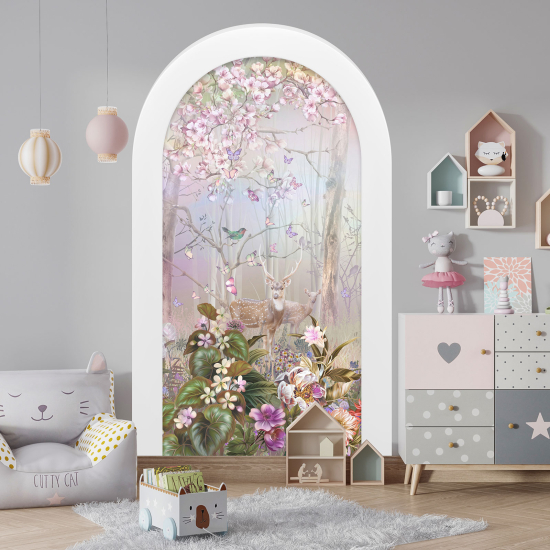 Adesivo Murale - Illusione ottica - Arco per Bambini - Foresta Incantata