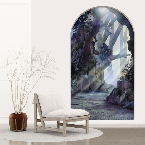 Adesivo Murale - Illusione ottica - Arco per Bambini - Foresta Magica