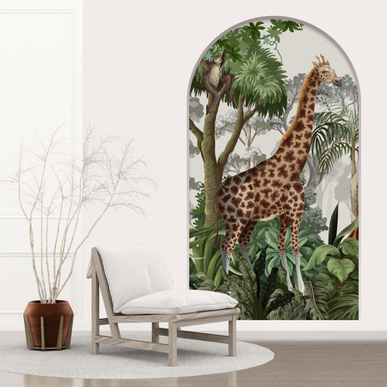 Adesivo Murale - Illusione ottica - Arco per Bambini - Giraffa