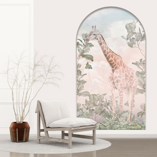 Adesivo Murale - Illusione ottica - Arco per Bambini - Giraffa