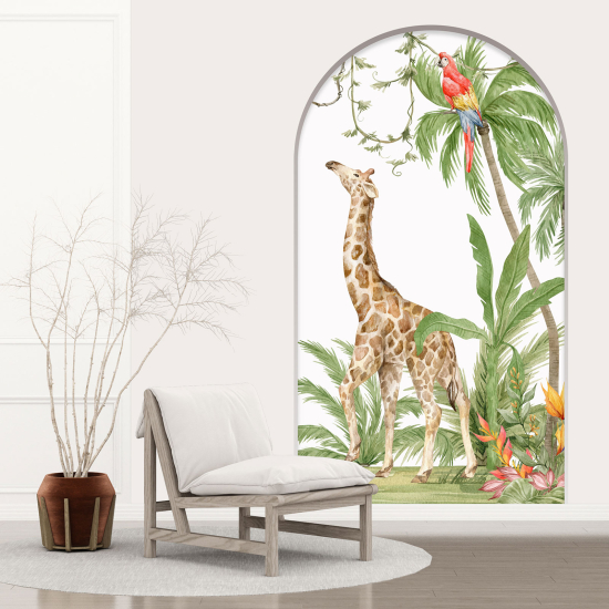 Adesivo Murale - Illusione ottica - Arco per Bambini - Giraffa