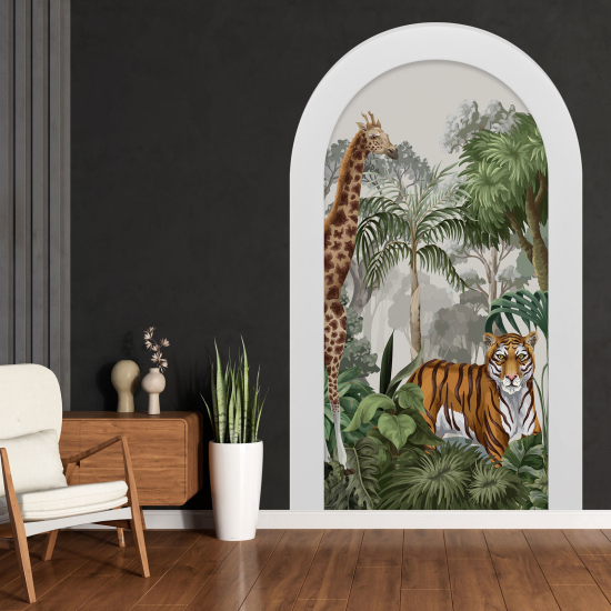 Adesivo Murale - Illusione ottica - Arco per Bambini - Giungla Animali