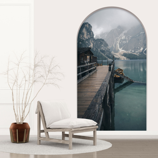 Adesivo Murale - Illusione ottica - Arco - Pontone Lago