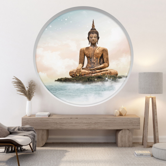 Adesivo Murale - Illusione ottica - Arco rotondo - Buddha