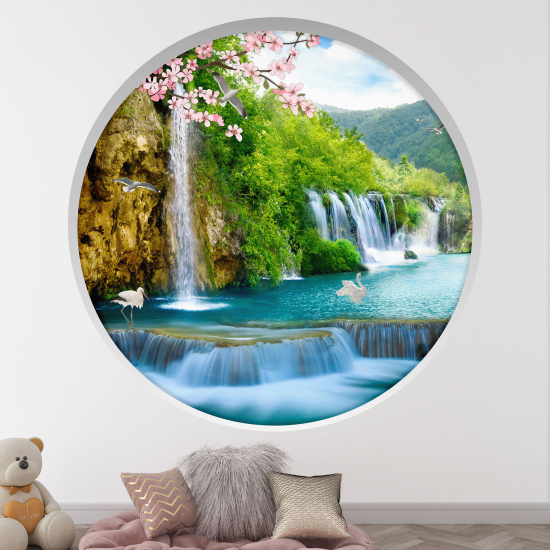 Adesivo Murale - Illusione ottica - Arco rotondo - Cascate
