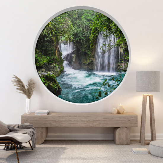 Adesivo Murale - Illusione ottica - Arco rotondo - Cascate