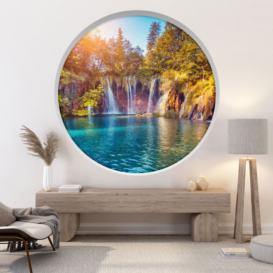 Adesivo Murale - Illusione ottica - Arco rotondo - Cascate