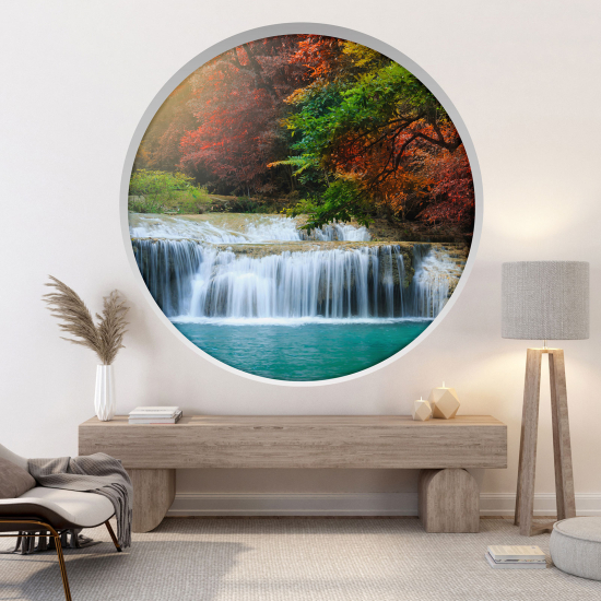 Adesivo Murale - Illusione ottica - Arco rotondo - Cascate